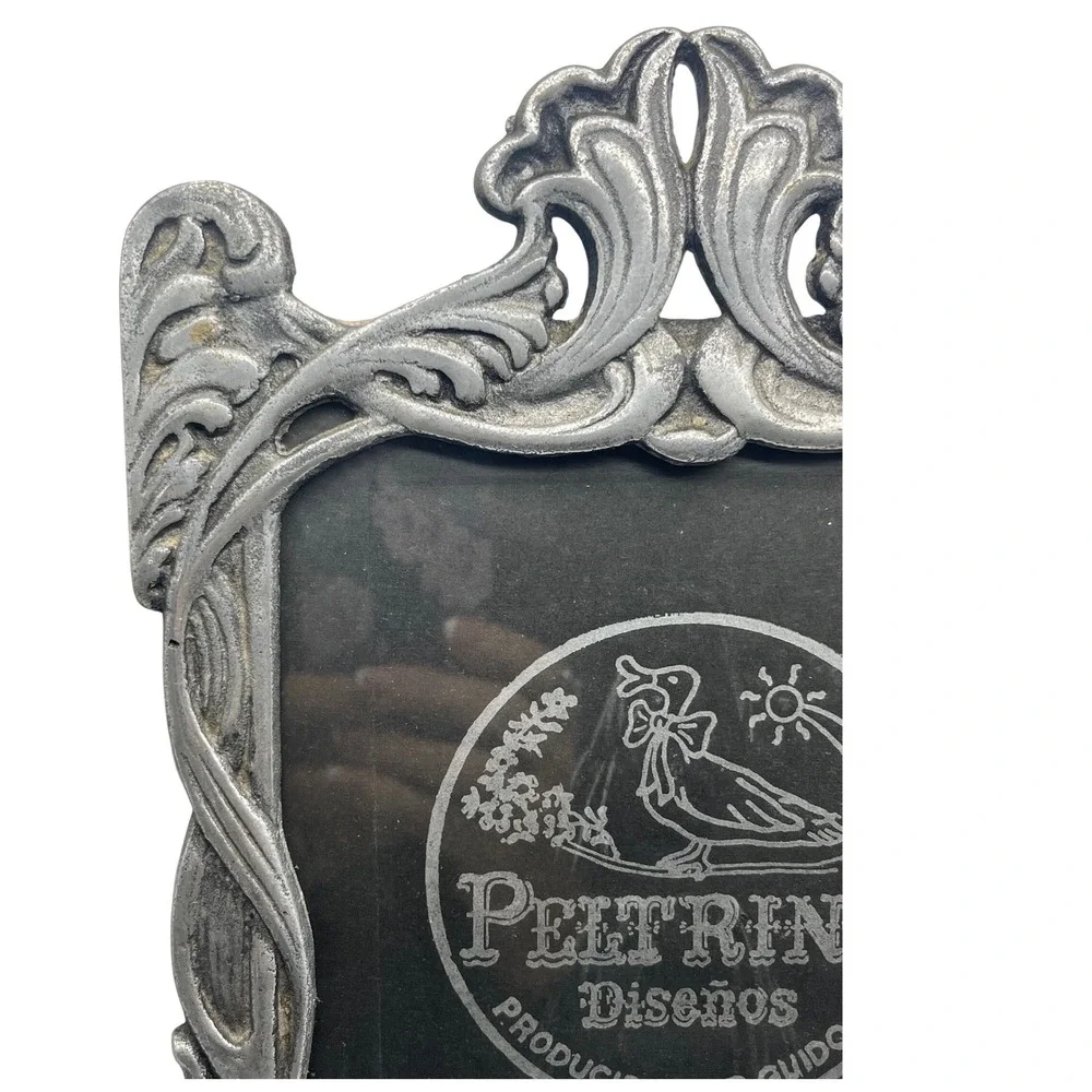 Art Nouveau‎ style Vtg pewter/metal picture frame Argentina Peltrina Diseños.